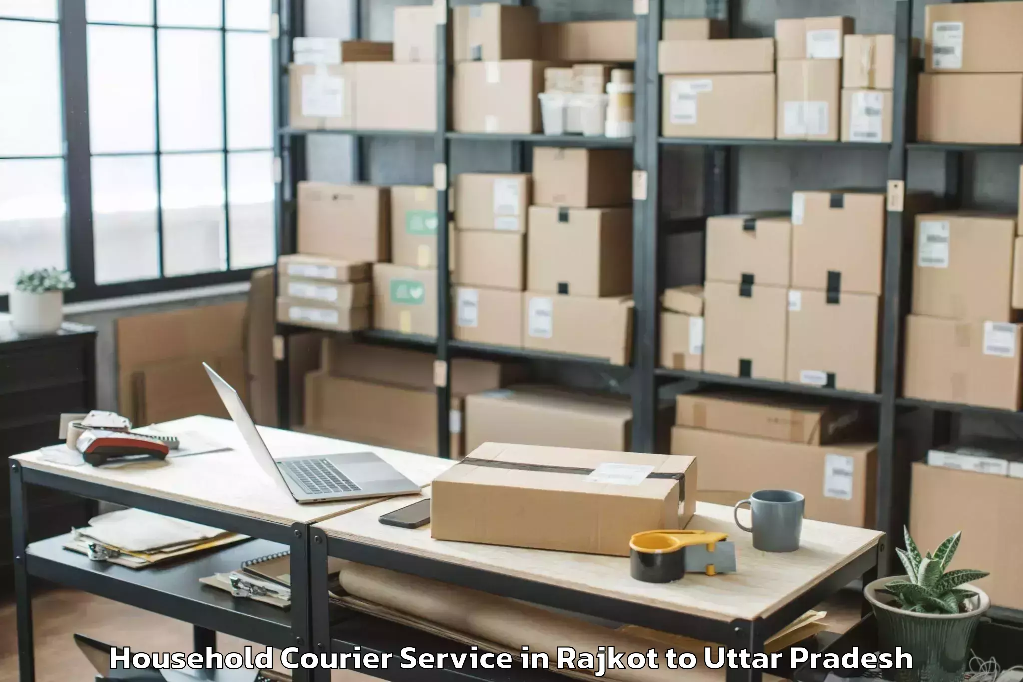 Professional Rajkot to Nichlaul Household Courier